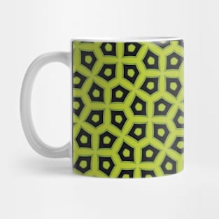 Funky Vibrant Green Geometric Pattern Mug
